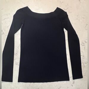 Banana Republic Dark Navy Blue Knit Boatneck Top Sz Small